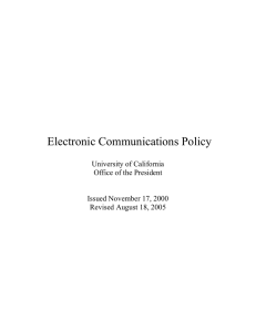 Electronic Communications Policy - UCOP