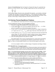 13-5 Solving Thermal Equilibrium Problems
