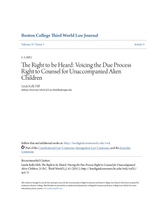 Voicing the Due Process Right to Counsel for Unaccompanied Alien