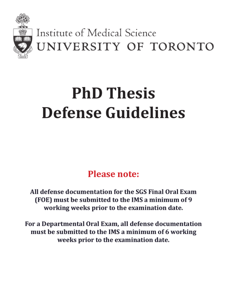 guidelines for thesis defense