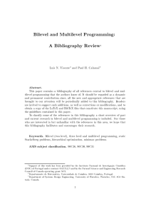 Bilevel and Multilevel Programming: A Bibliography Review1