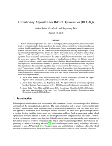 Evolutionary Algorithm for Bilevel Optimization (BLEAQ)