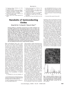 Nanobelts of Semiconducting Oxides - Zhong Lin Wang