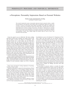 e-Perceptions: Personality Impressions Based on Personal Websites