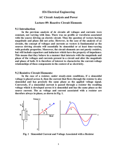 Lecture 09 Reactive Circuit Elements