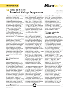 How To Select Transient Voltage Suppressors
