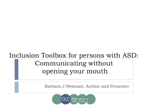 Inclusion Toolbox for persons with ASD: Communicating without