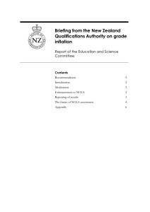 Briefing from the New Zealand Qualifications Authority on grade