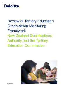 Review of Tertiary Education Organisation Monitoring Framework