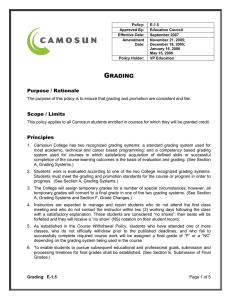 Grading Policy - Camosun College