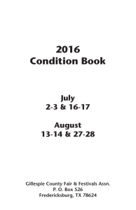 2016 Condition Book - Gillespie County Fair Association