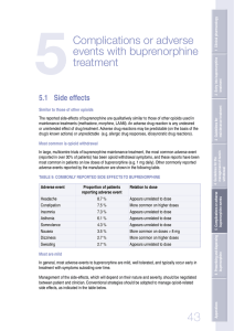 5. Complications or adverse events with buprenorphine treatment