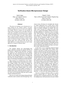 Verification-Aware Microprocessor Design - Faculty