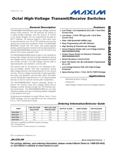 MAX4936–MAX4939 Octal High-Voltage Transmit/Receive Switches