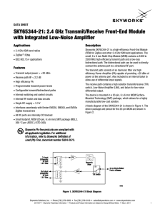 SKY65344-21 2.4 GHz Transmit/Receive Front