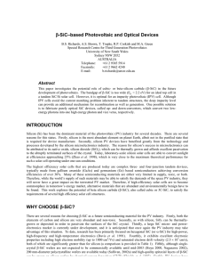 β-SiC–based Photovoltaic and Optical Devices