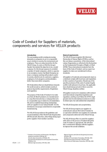 Code of Conduct for Suppliers of materials, components and