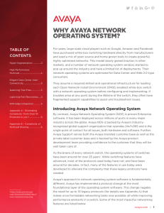 Why Avaya Network Operating System?