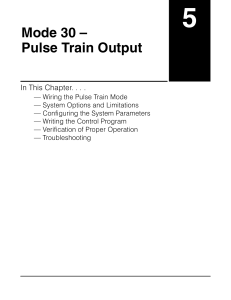 Mode 30 – Pulse Train Output