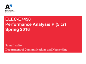 ELEC-E7450 Performance Analysis P (5 cr) Spring 2016