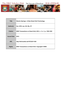 Title Electric Springs—A New Smart Grid Technology Author(s) Hui