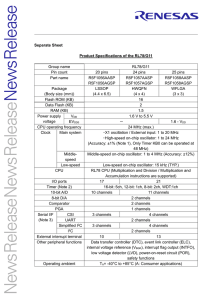 Product Specifications of the RL78/G11