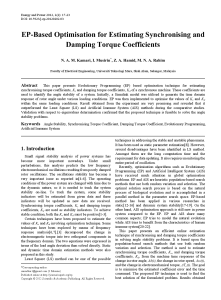 transient stability, synchronizing torque coefficient, damping torque