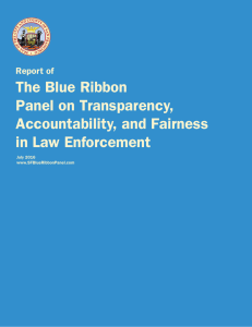 Report of The Blue Ribbon Panel on Transparency, Accountability