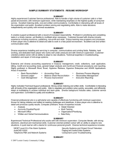 sample summary statements - resume workshop
