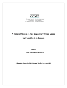 A National Picture of Acid Deposition Critical Loads for