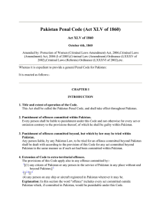 Pakistan Penal Code (Act XLV of 1860)