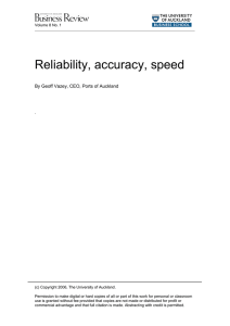 Reliability, accuracy, speed - University of Auckland Business Review