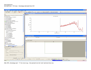 First experiment Set dwell time = 100 msec