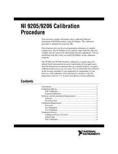 NI 9205/9206 Calibration Procedure