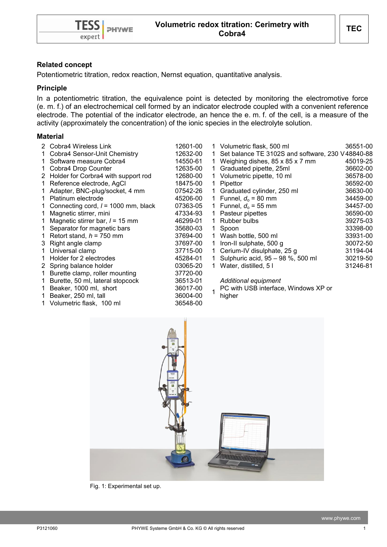 Tec Volumetric Redox Titration Cerimetry With Cobra4