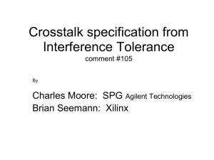 Crosstalk specification from Interference Tolerance