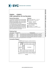 CD4514 • CD4515 4-Bit Latched/4-to-16 Line Decoders