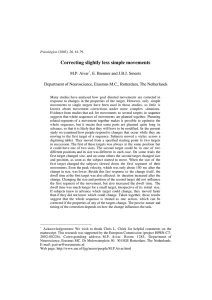 Correcting slightly less simple movements