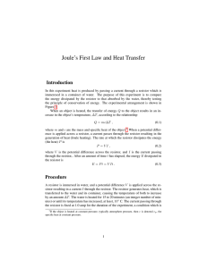 Joule`s First Law and Heat Transfer