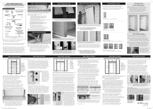 Entry Door Installation Instructions