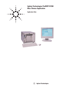 Agilent Technologies ParBERT 81250 Mux/Demux Application