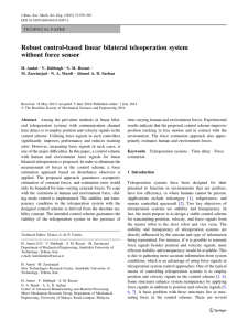 Robust control-based linear bilateral teleoperation system without
