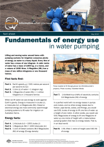 Fundamentals of energy use in water pumping