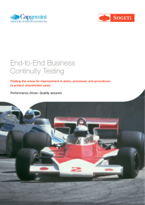 End-to-End Business Continuity Testing