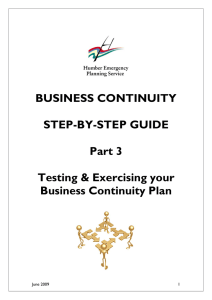 BUSINESS CONTINUITY STEP-BY-STEP GUIDE Part 3 Testing