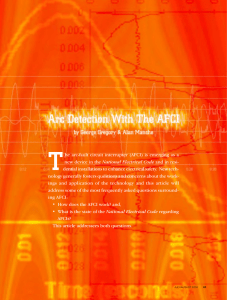 Arc Detection with AFCI