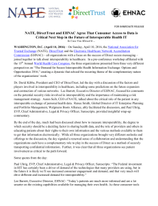 Media Release: NATE, DirectTrust and EHNAC Agree That