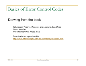 Basics of Error Control Codes