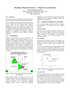 Modeling of Harmonic Sources Magnetic Core Saturation