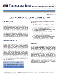 Cold Weather Masonry Construction